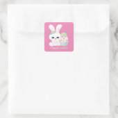 キュートイースターバニーズアッド文字 スクエアシール (バッグ)
