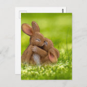 キュートイースターバニーズエッグス春イースター ポストカード (正面/裏面)