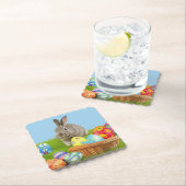 キュートイースターバニーフォー前向きムード紙コアステ ペーパーコースター (インサイチュ)