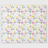 キュートイースターバニーホリデータイルパーティーラップ ラッピングペーパー (フラット)