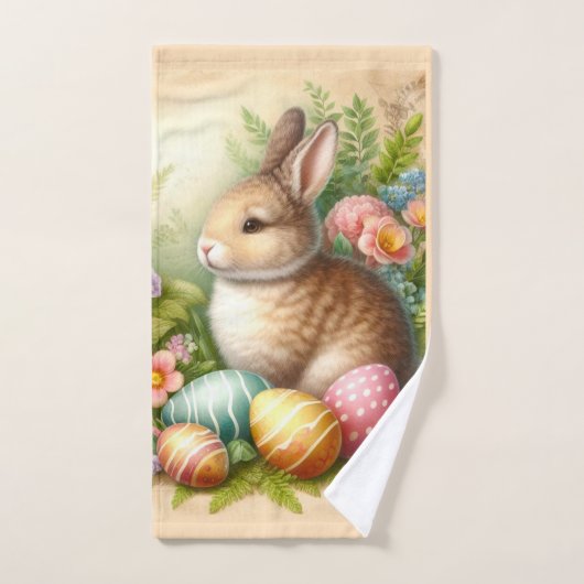 キュートイースターバニーホリデーハンドタオル ハンドタオル (ハンドタオル)