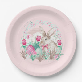 キュートイースターバニーホリデーパーティー ペーパープレート