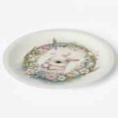 キュートイースターバニーリースホリデーパーティー ペーパープレート (アングル)