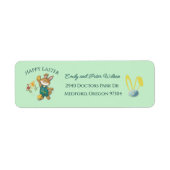 キュートイースターバニー差出人住所 ラベル (正面)