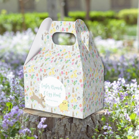 キュートイースターバニー春チューリップ花 フェイバーボックス