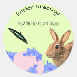 キュートイースターバニー春フローラパーティーの好意 ラウンドシール