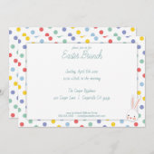 キュートイースターバニー水玉模様ブランチ招待状 招待状 (正面/裏面)