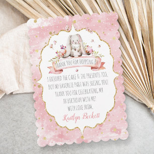 キュートイースターバニー誕生日 サンキューカード