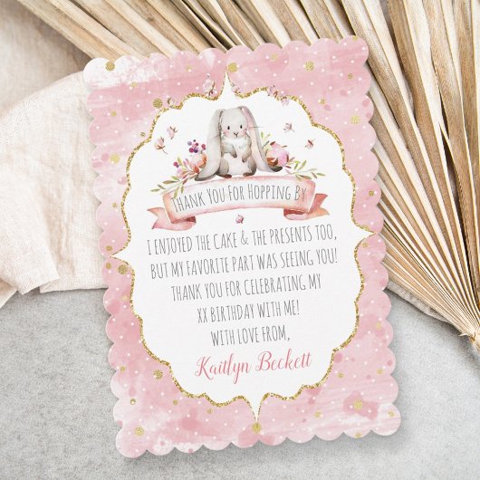 キュートイースターバニー誕生日 サンキューカード