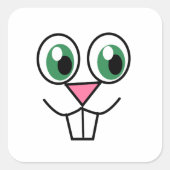 キュートイースターバニー顔 スクエアシール (正面)