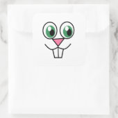 キュートイースターバニー顔 スクエアシール (バッグ)