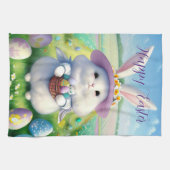 キュートイースターバニー01 キッチンタオル (横)