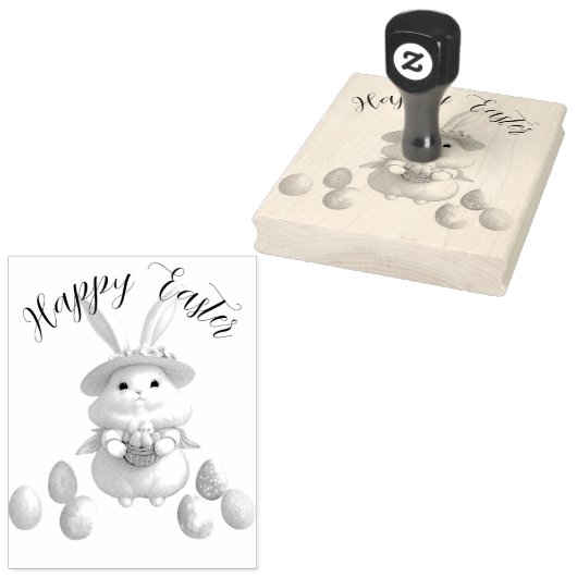 キュートイースターバニー01 ラバースタンプ (押印)