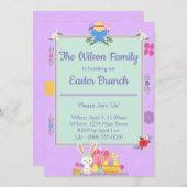 キュートイースターパーティの招待状 招待状 (正面/裏面)