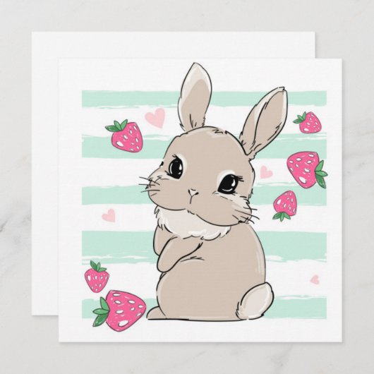 キュートイースターホリデーカード シーズンカード (正面/裏面)