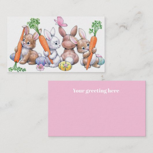 キュートイースターミニレトロヴィンテージ 名刺 (正面/裏面)