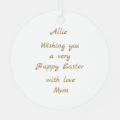 キュートイースターラビットアンドフラワーガーデンオーナメント メタルオーナメント (裏面)