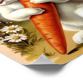 キュートイースターラビット春フラワーデコール ポスター (角)