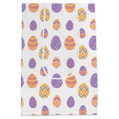 キュートイースター卵型カラフル春 ミディアムペーパーバッグ (裏面)