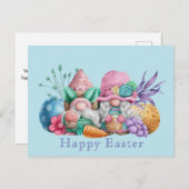 キュートイースター格言イラストレーションホリディハガキ シーズンポストカード (正面/裏面)