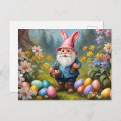 キュートイースター格言イン春ガーデンイラストレーション シーズンポストカード (正面/裏面)