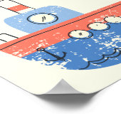 キュートゥグボートレッドブルーイラストレーション名カスタム ポスター (角)