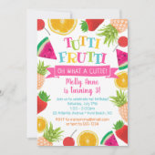キュートゥッティフルーティウォーターカラーフルーツ誕生日ガール 招待状 (正面)
