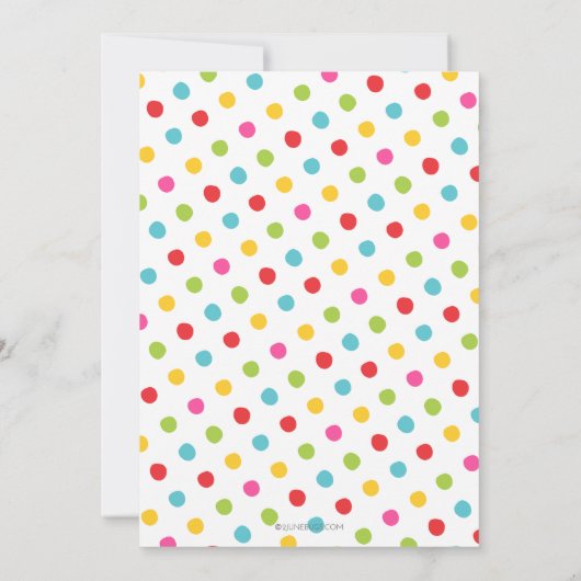 キュートゥッティフルーティウォーターカラーフルーツ誕生日ガール 招待状 (裏面)