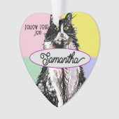 キュートゥードキャットパステルピンク子供名飾り オーナメント (正面)