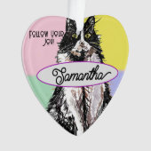 キュートゥードキャットパステルピンク子供名飾り オーナメント (正面)