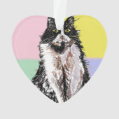 キュートゥードキャットパステルピンク子供名飾り オーナメント (裏面)