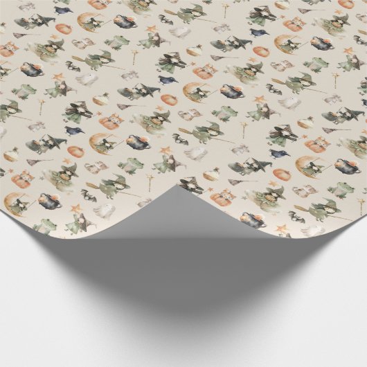 キュートウィッチキッズハロウィーン誕生日 ラッピングペーパー (角)