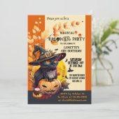 キュートウィッチキッズ誕生日ハローウィンパーティ 招待状 (スタンド正面)