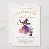 キュートウィッチスポオクタキュラパーティーハロウィーン誕生日 招待状 (正面)