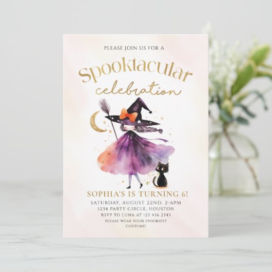 キュートウィッチスポオクタキュラパーティーハロウィーン誕生日 招待状 (スタンド正面)