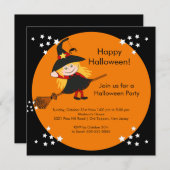 キュートウィッチハローウィンパーティ招待状 招待状 (正面/裏面)