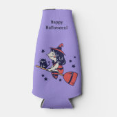 キュートウィッチ名前をカスタムするハロウィーンクールボトル ボトルクーラー (正面)