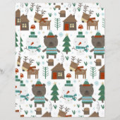 キュートウィンターウッズスクラップブック紙 (正面/裏面)