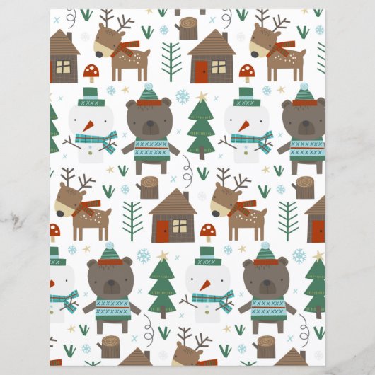 キュートウィンターウッズスクラップブック紙 (正面)