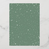 キュートウィンタークリスマスホリデーパーティー金ゴールド 箔招待状 (裏面)