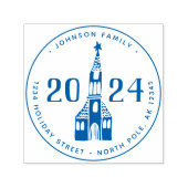 キュートウィンターノルディックビレッジチャーチクリスマス セルフインキングスタンプ (デザイン)