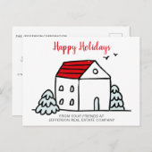 キュートウィンターハウス実在エステート企業のビジネス シーズンポストカード (正面/裏面)