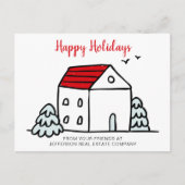 キュートウィンターハウス実在エステート企業のビジネス シーズンポストカード (正面)