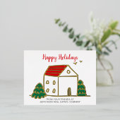 キュートウィンターハウス実在エステート企業のビジネス 箔シーズンポストカード (立ち正面)