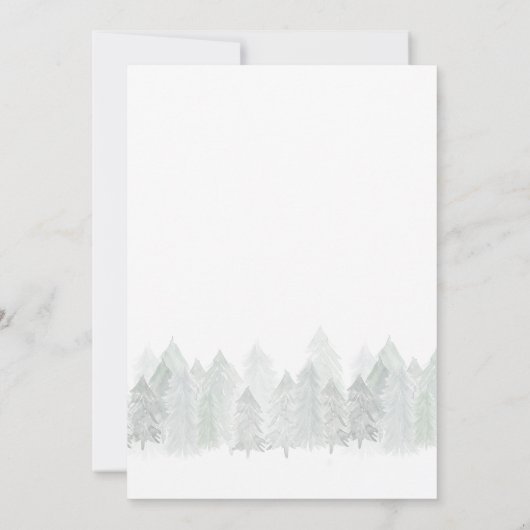 キュートウィンターバニーポインセチアのクリスマスパーティー 招待状 (裏面)