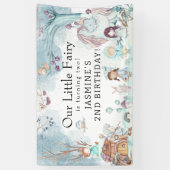 キュートウィンターフォレスト妖精クリスマスガールズ誕生日 横断幕 (縦)