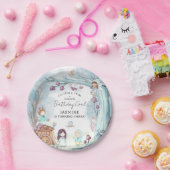 キュートウィンターフォレスト妖精クリスマスガール誕生日 ペーパープレート (パーティー)