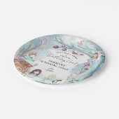 キュートウィンターフォレスト妖精クリスマスガール誕生日 ペーパープレート (アングル)