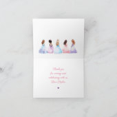 キュートウィンタープリンセス王室の誕生日ガール サンキューカード (内部)