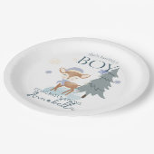 キュートウィンターベビーディアボーイファウン ペーパープレート (アングル)